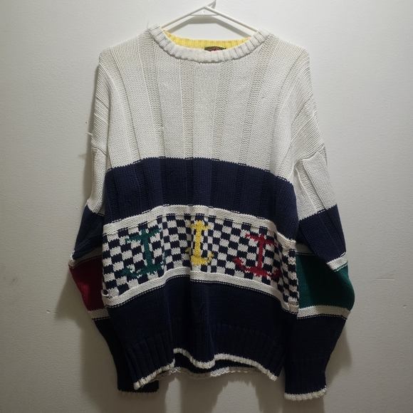 Vintage nautical Boston traders knit men's sweater XL - Picture 1 of 4
